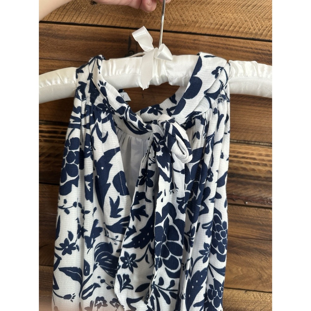 Rachel Pally Navy and White Floral‎ Maxi Dress Size Medium Sleeveless